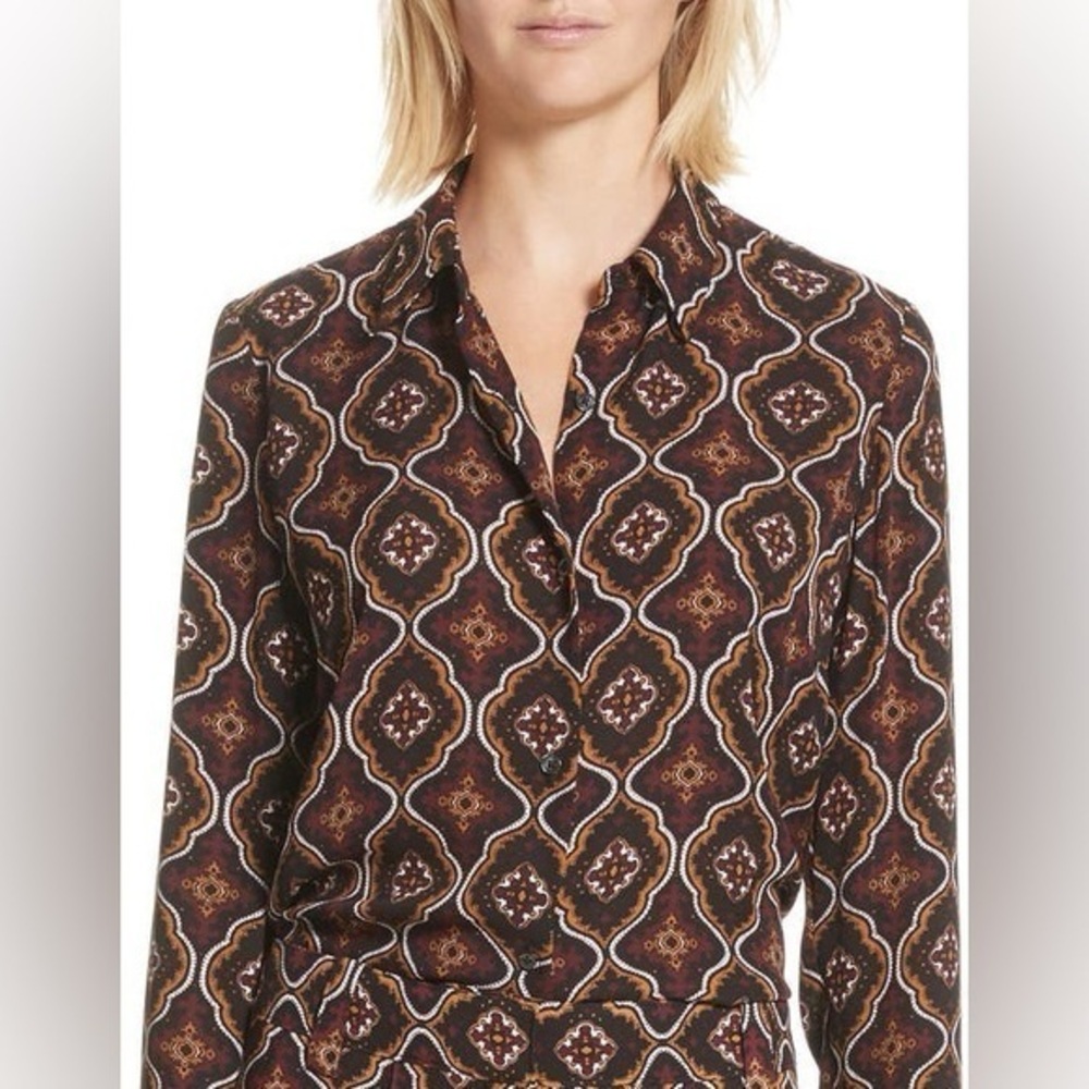 A.L.C. Aubrey Print Silk Top